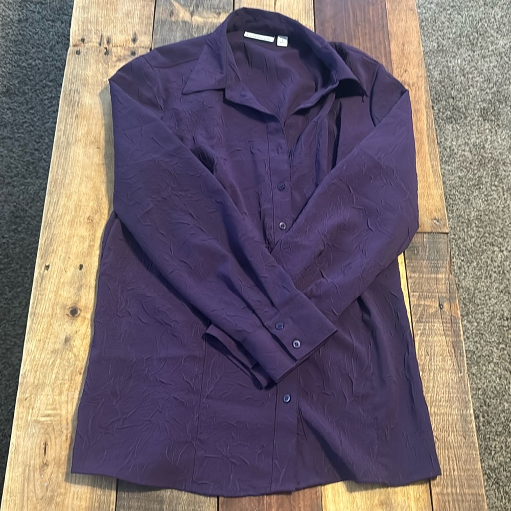 Textured purple Croft & Barrow dress button-down